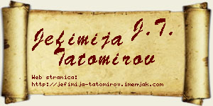 Jefimija Tatomirov vizit kartica